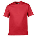 Classic Solid Red Crew Neck Short Sleeve Cotton T-Shirt for Men Red T-Shirt