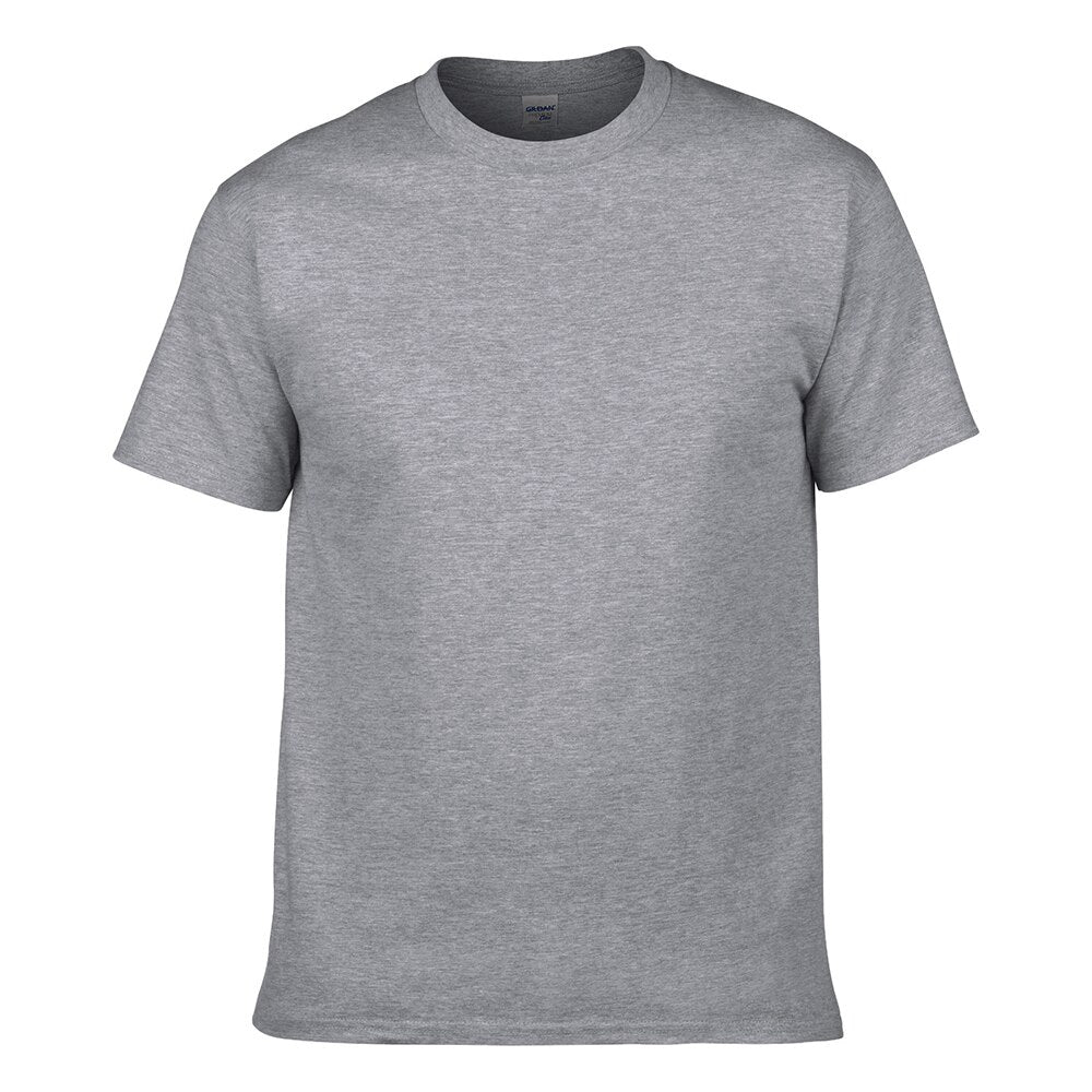 Classic Solid Red Crew Neck Short Sleeve Cotton T-Shirt for Men Graphite T-Shirt