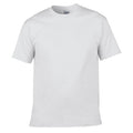 Classic Solid Red Crew Neck Short Sleeve Cotton T-Shirt for Men White T-Shirt