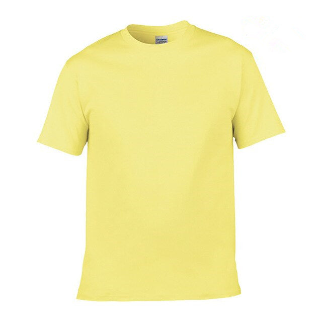 Classic Solid Red Crew Neck Short Sleeve Cotton T-Shirt for Men Cornsilk T-Shirt